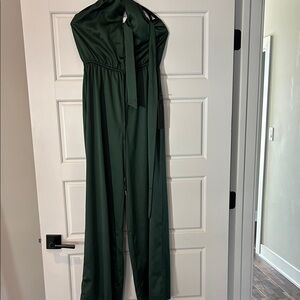 House of Harlow 1960 Dark Green Halter Jumpsuit